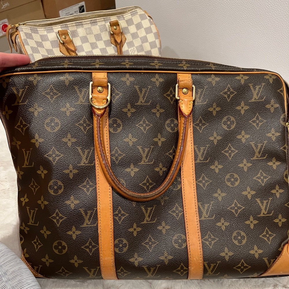 LOUIS VUITTON Porte Documents Voyage Briefcase Handbag Monogram Canvas Leather